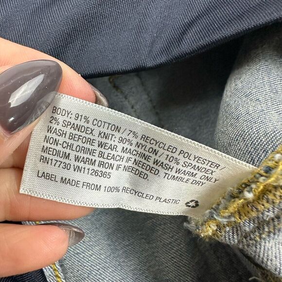 Ingrid & Isabel Maternity MIDI Shorts Denim Blue Jean Plus Sz 16W Stretch Cutoff - Picture 4 of 5